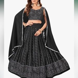 Glamora Black and Silver Lehenga Choli
